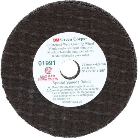 Green Corps™ Cut-Off Wheel, 3" x 0.188", 3/8" Arbor, Type 1, Aluminum Oxide, 35000 RPM
