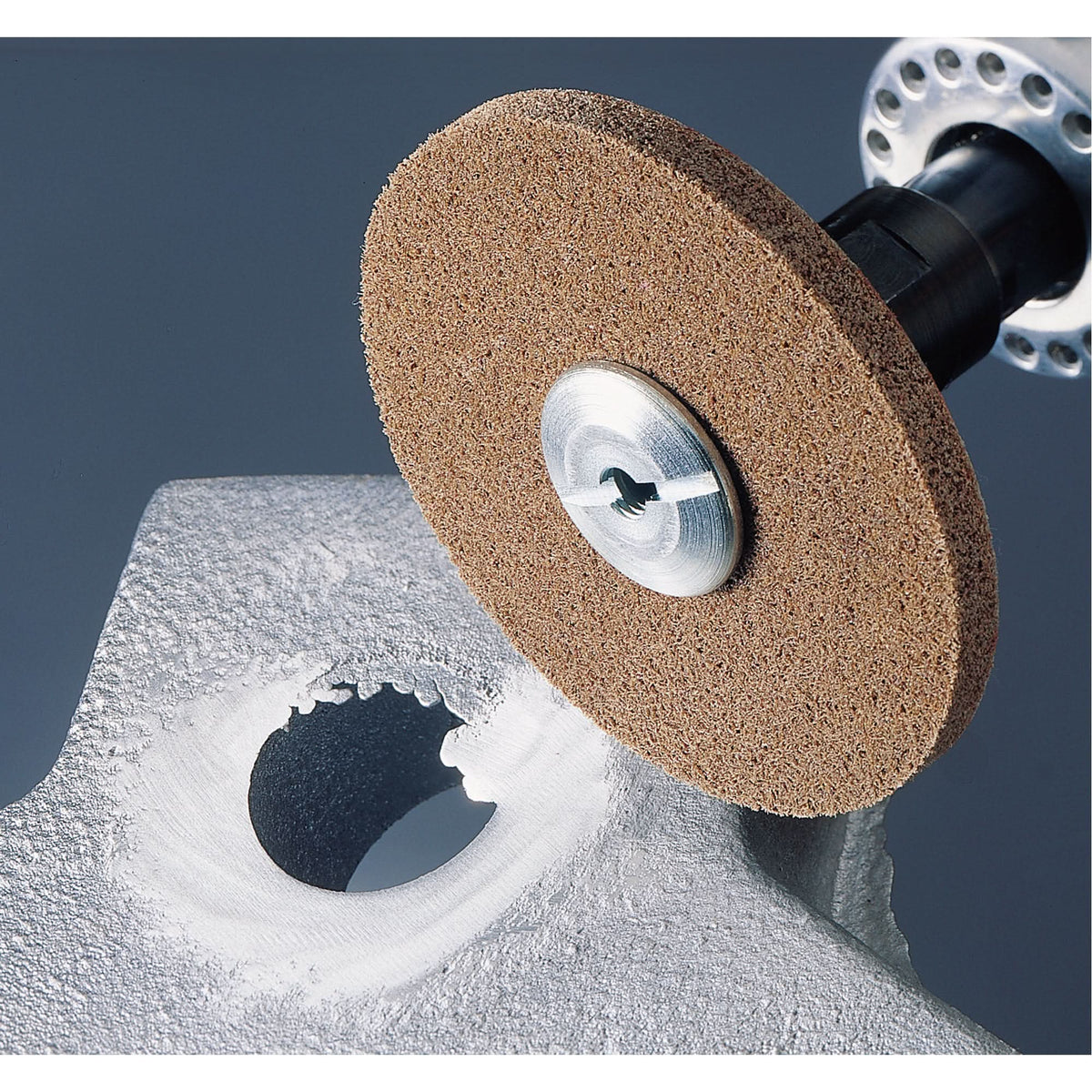 Scotch-Brite™ EXL Unitized Deburring Wheels, 3" x 1/4", 3/16" Arbor, 8A Grit