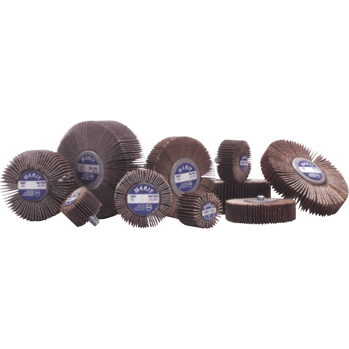 Flap Wheels - Mandrel Mounted Flap Wheels, Aluminum Oxide/Ceramic, 60 Grit, 2-1/2" x 1" x 1/4"