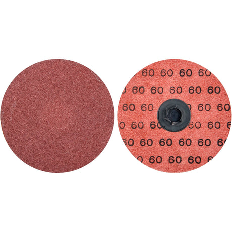 Quick-Change Cloth Disc, 4" Dia., 60 Grit, Aluminum Oxide