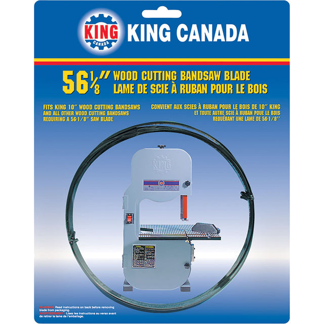 Wood Cutting Bandsaw Blade, 56-1/8" L x 3/8" W x 0.014" Thick, 8 TPI