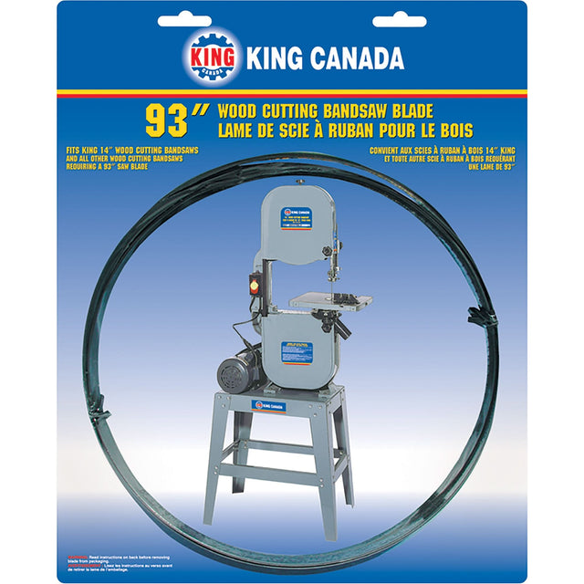 Wood Cutting Bandsaw Blade, 93" L x 1/4" W x 0.025" Thick, 6 TPI