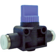 2-Way Straight Union Miniature Hand Valve, 1/2" NPT Air Inlet, 1/2" NPT Outlet, 150 PSI