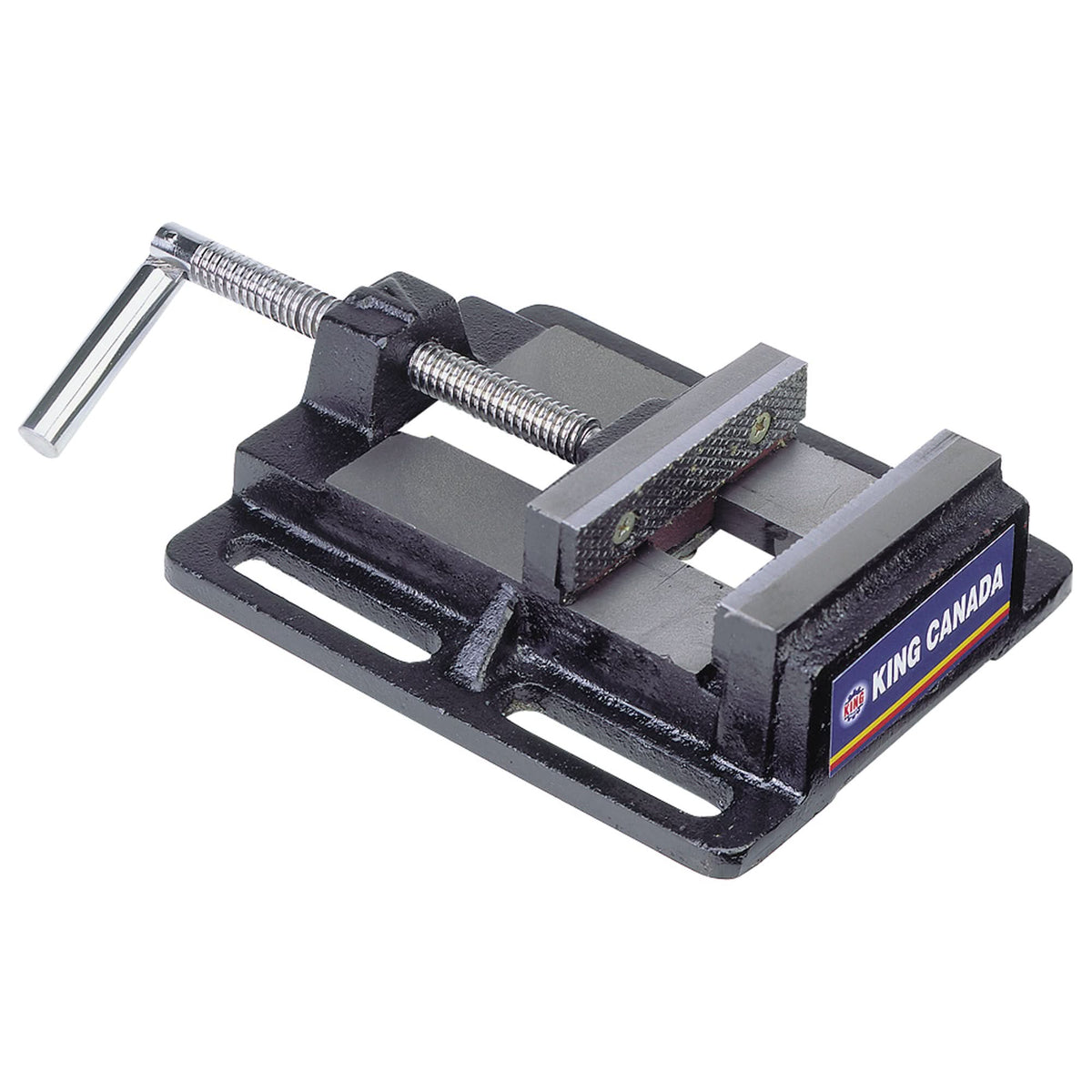 Drill Press Vise, 4" Jaw Width, 0" Throat Depth, Bench Mount Base