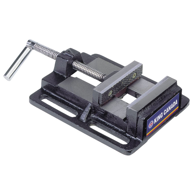 Drill Press Vise, 4" Jaw Width, 0" Throat Depth, Bench Mount Base