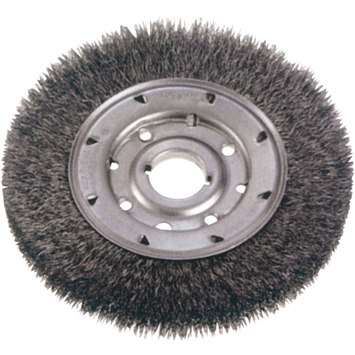 Crimped Wire Wheel Brushes - Medium Face, 6" Dia., 0.0118" Fill, 2" Arbor