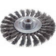 Knot Wire Wheel Brushes - Standard Twist Knot, 6" Dia., 0.023" Fill, 5/8"-11 Arbor, Steel