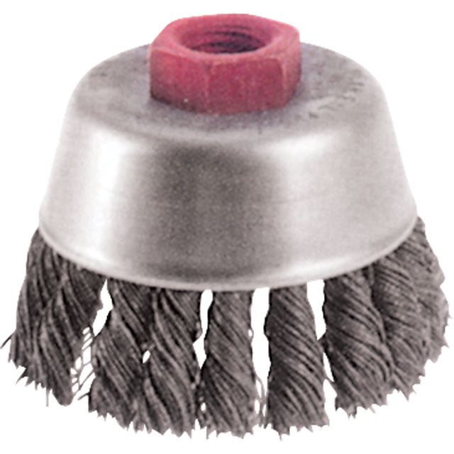 Knot Wire Cup Brushes - High Speed Small Grinder, 2-3/4" Dia. x M10x1.25 Arbor