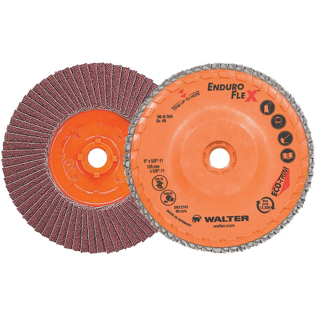 Enduro-Flex™ Flap Disc, 5" x 5/8"-11, Type 27, 40 Grit, Zirconia Alumina