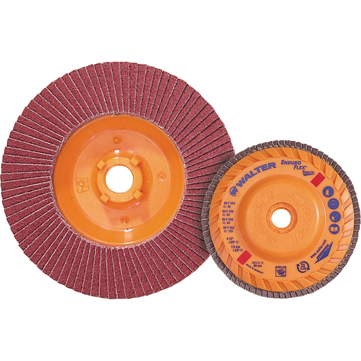 Enduro-Flex™ Stainless Flap Disc, 5" x 5/8"-11, Type 27, 120 Grit, Zirconia Alumina