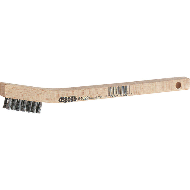 Small Cleaning Scratch Brushes, Stainless Steel, 2 x 9 Wire Rows, 8-5/8" Long