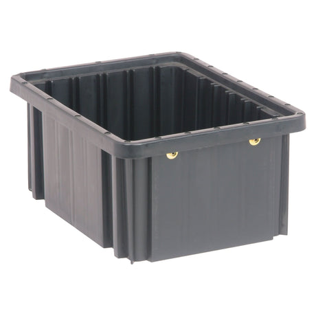 Conductive Dividable Grid Containers, Polypropylene, 8-1/4" W x 10-7/8" D x 5" H, Black