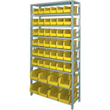 Storage Shelf Unit with Stacking Bins, Steel, Boltless, 800 lbs. Capacity, 36" W x 76" H x 12" D