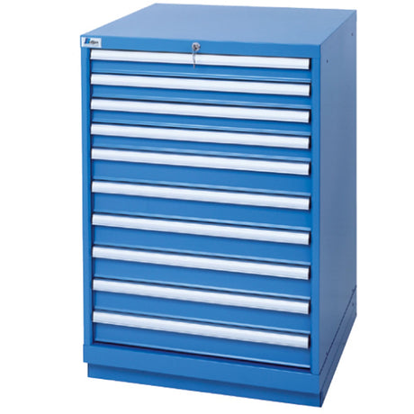 Drawer Cabinets, 10 Drawers, 28-1/4" W x 28-1/2" D x 41-3/4" H, Bright blue