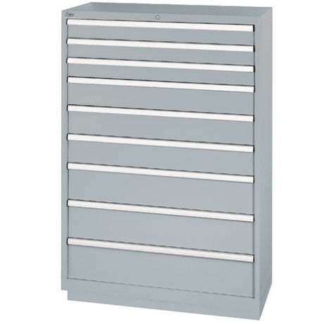 Drawer Cabinets, 9 Drawers, 40-1/4" W x 22-1/2" D x 59-1/2" H, Grey