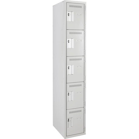 Assembled Clean Line™ Personal Effects Lockers, 5 -tier, 12" x 72" x 12", Steel