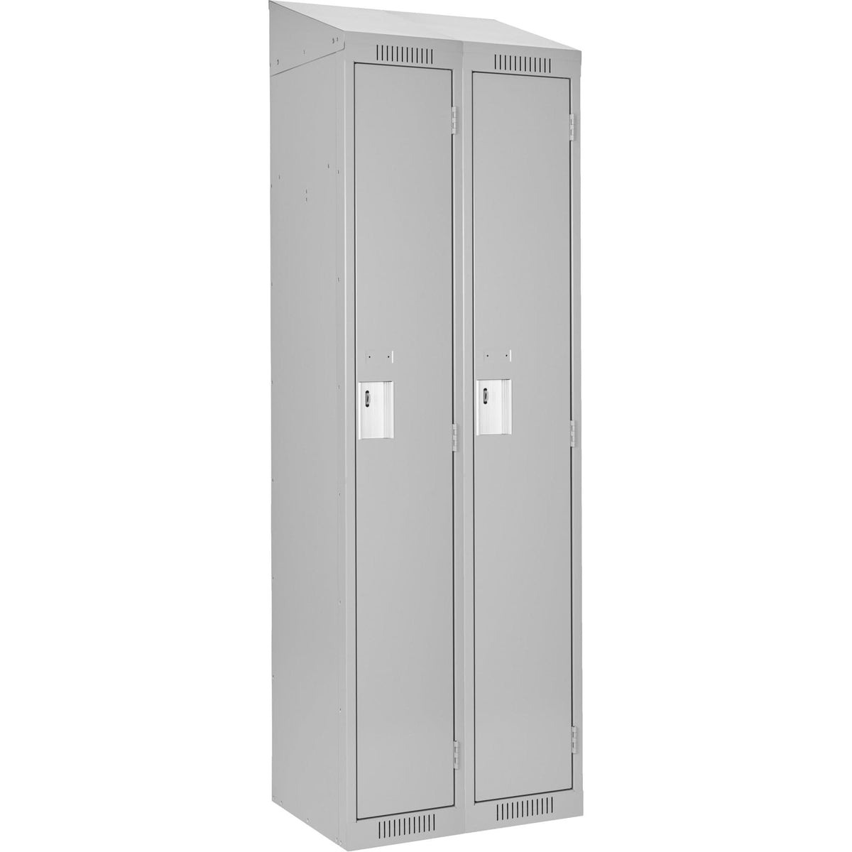 Clean Line™ Lockers, Bank of 2, 24" x 15" x 78", Steel, Grey, Rivet (Assembled)