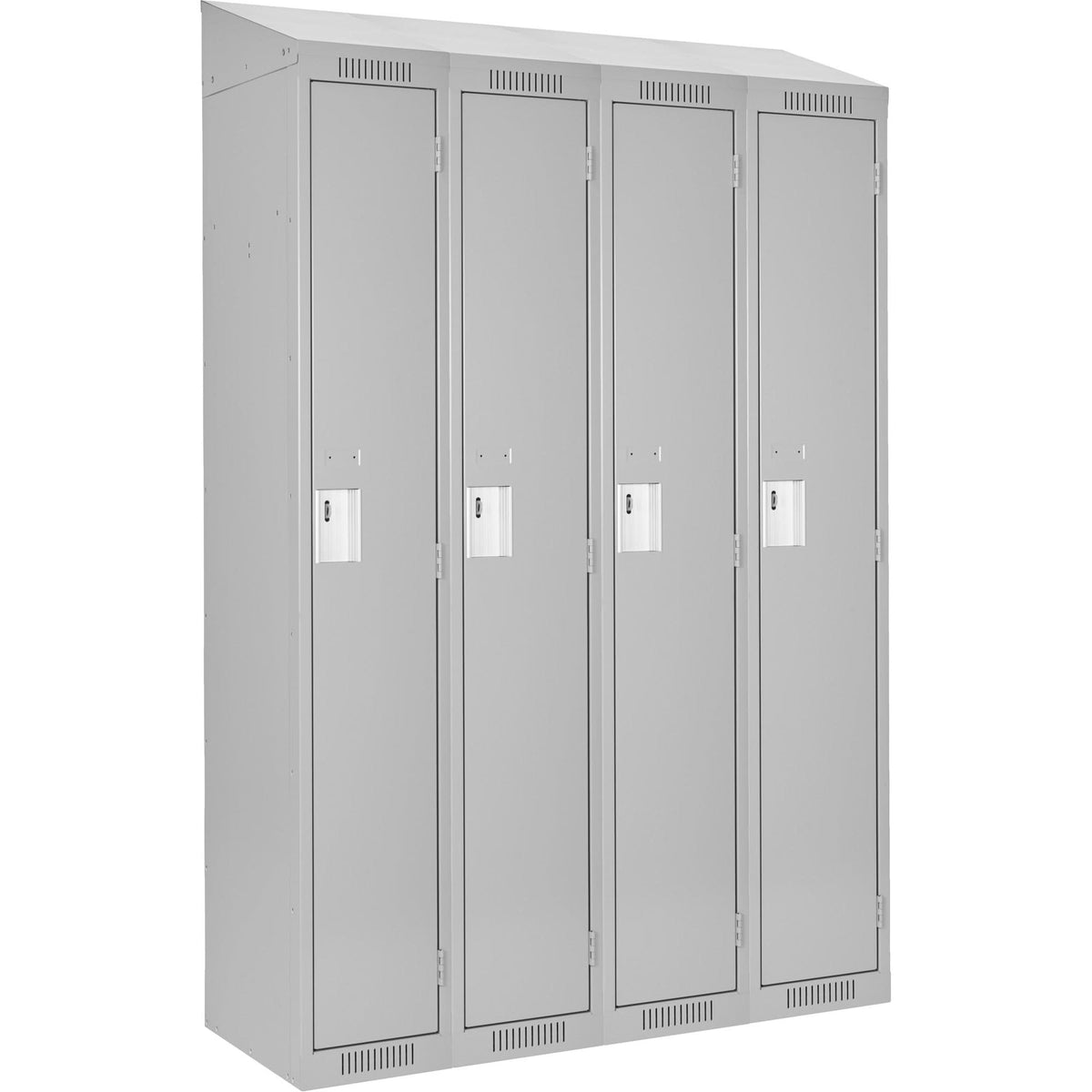 Clean Line™ Lockers, Bank of 4, 48" x 12" x 78", Steel, Grey, Rivet (Assembled)