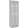 Clean Line™ Lockers, 3 -tier, Bank of 2, 30" x 18" x 82", Steel, Grey, Rivet (Assembled)