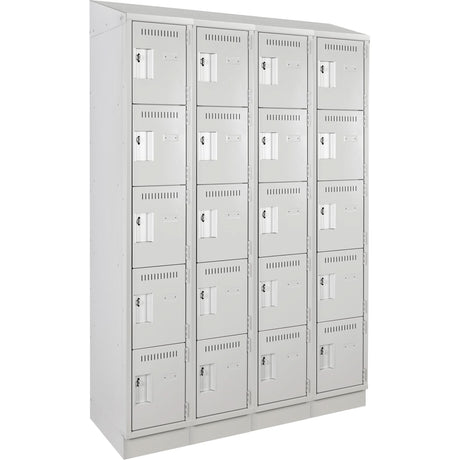 Assembled Clean Line™ Personal Effects Lockers, 5 -tier, Bank of 4, 12" x 82" x 48", Steel