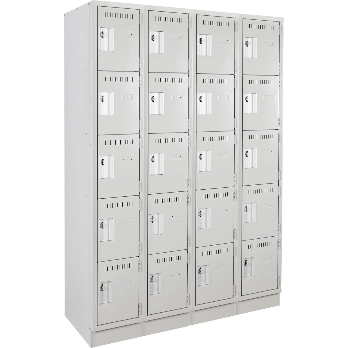 Assembled Clean Line™ Personal Effects Lockers, 5 -tier, Bank of 4, 12" x 76" x 48", Steel