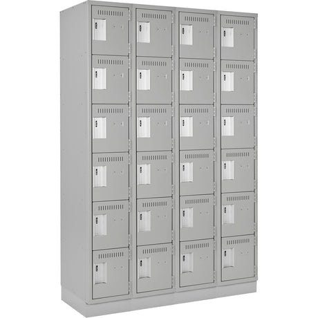 Clean-Line Lockerette, 6 -tier, Bank of 4, 18" x 72" x 18", Steel