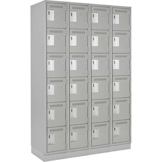 Clean-Line Lockerette, 6 -tier, Bank of 4, 18" x 72" x 18", Steel