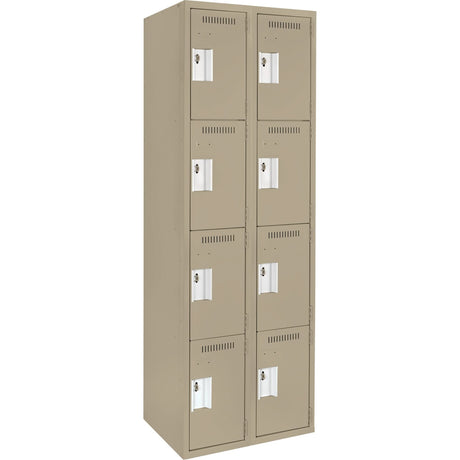 Clean Line™ Lockers, 4 -tier, Bank of 2, 24" x 18" x 72", Steel, Beige, Rivet (Assembled)