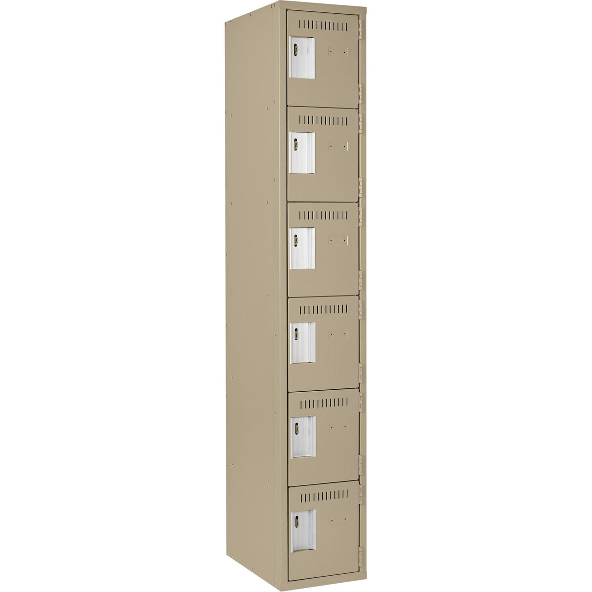 Clean-Line Lockerette, 6 -tier, 15" x 72" x 15", Steel