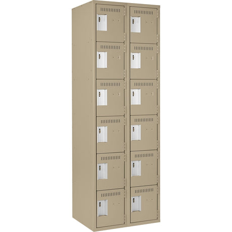 Clean-Line Lockerette, 6 -tier, Bank of 2, 18" x 72" x 15", Steel