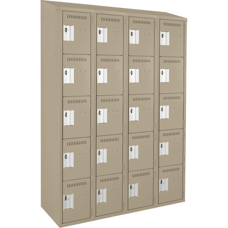 Assembled Clean Line™ Personal Effects Lockers, 5 -tier, Bank of 4, 12" x 78" x 48", Steel