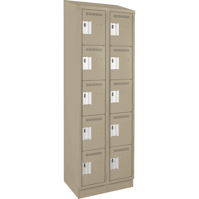 Assembled Clean Line™ Personal Effects Lockers, 5 -tier, Bank of 2, 12" x 82" x 24", Steel