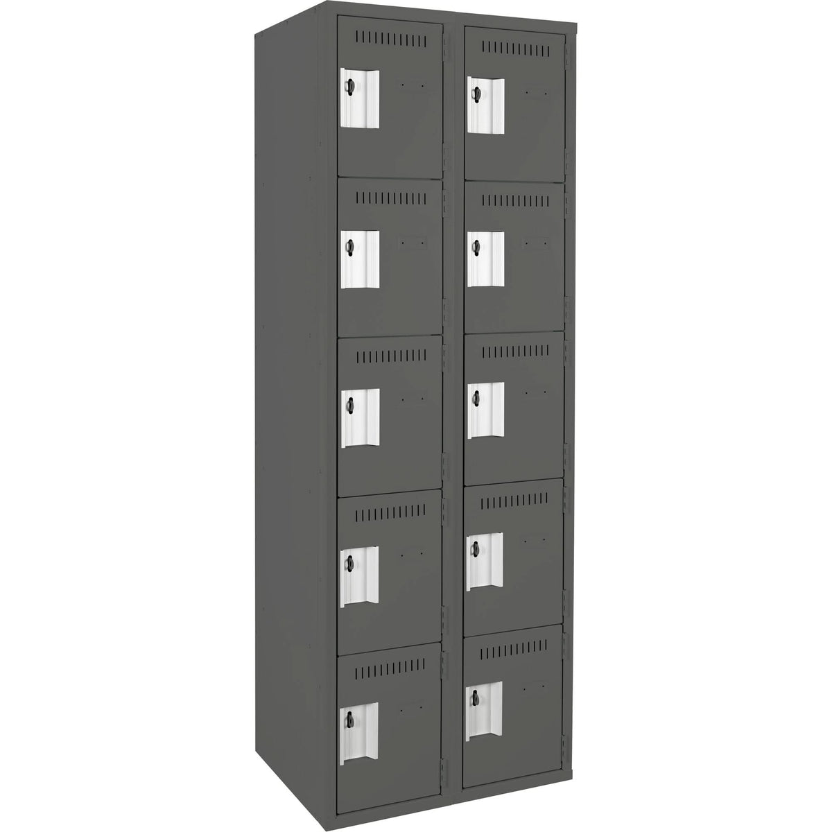 Assembled Clean Line™ Personal Effects Lockers, 5 -tier, Bank of 2, 15" x 72" x 24", Steel