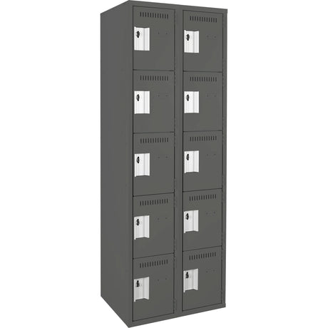 Assembled Clean Line™ Personal Effects Lockers, 5 -tier, Bank of 2, 15" x 72" x 24", Steel