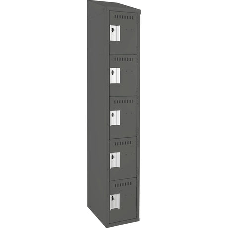 Assembled Clean Line™ Personal Effects Lockers, 5 -tier, 15" x 78" x 12", Steel