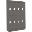 Clean Line™ Lockers, 2 -tier, Bank of 4, 48" x 15" x 82", Steel, Charcoal, Rivet (Assembled)