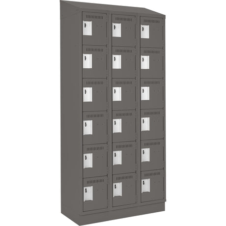 Clean-Line Lockerette, 6 -tier, Bank of 3, 18" x 72" x 18", Steel