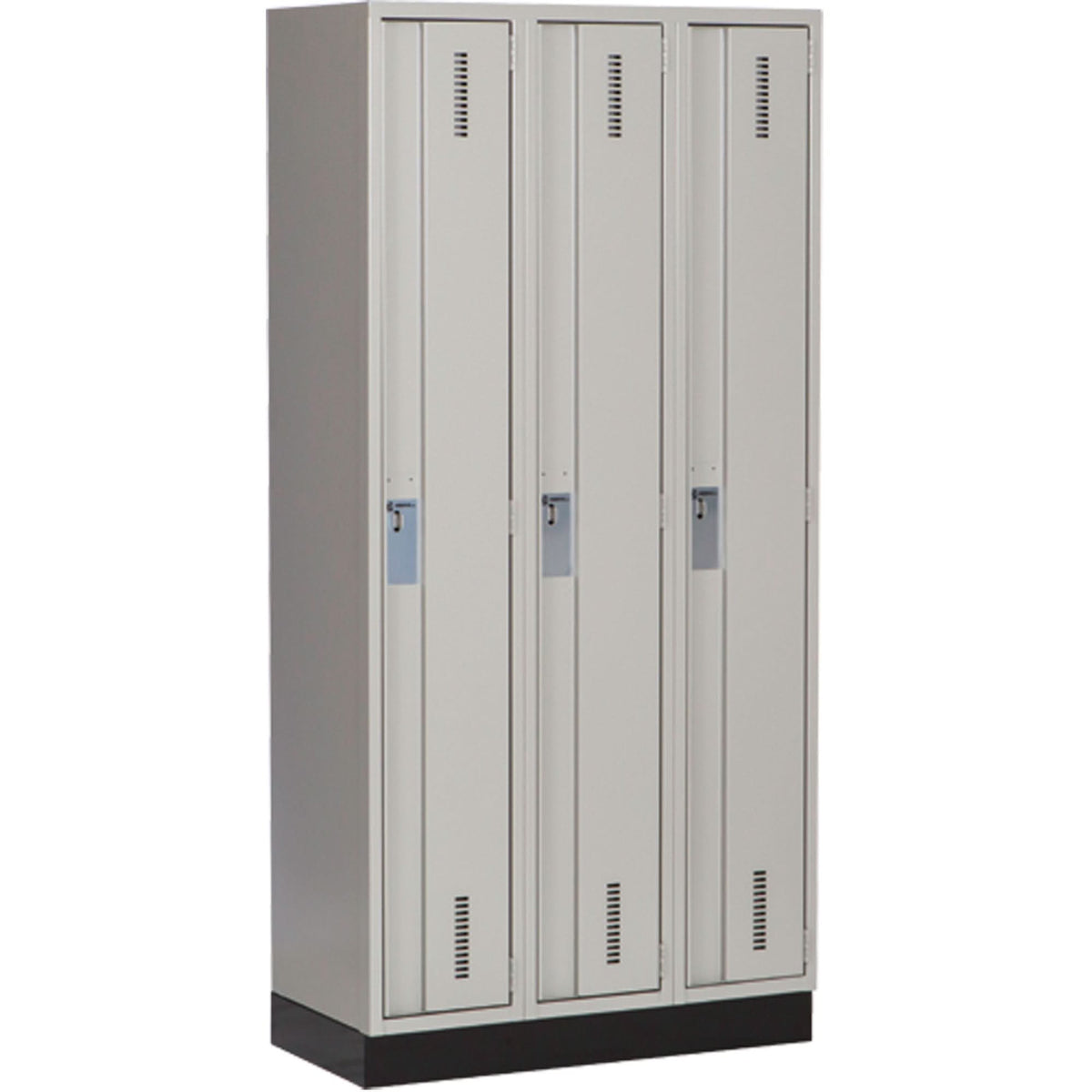 Concorde™ Heavy-Duty Lockers, Bank of 3, 36" x 18" x 76", Steel, Grey, Welded (Assembled)