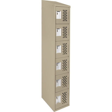 Assembled Lockerettes Clean Line™ Perforated Economy Lockers, 6 -tier, 18" x 72" x 12", Steel