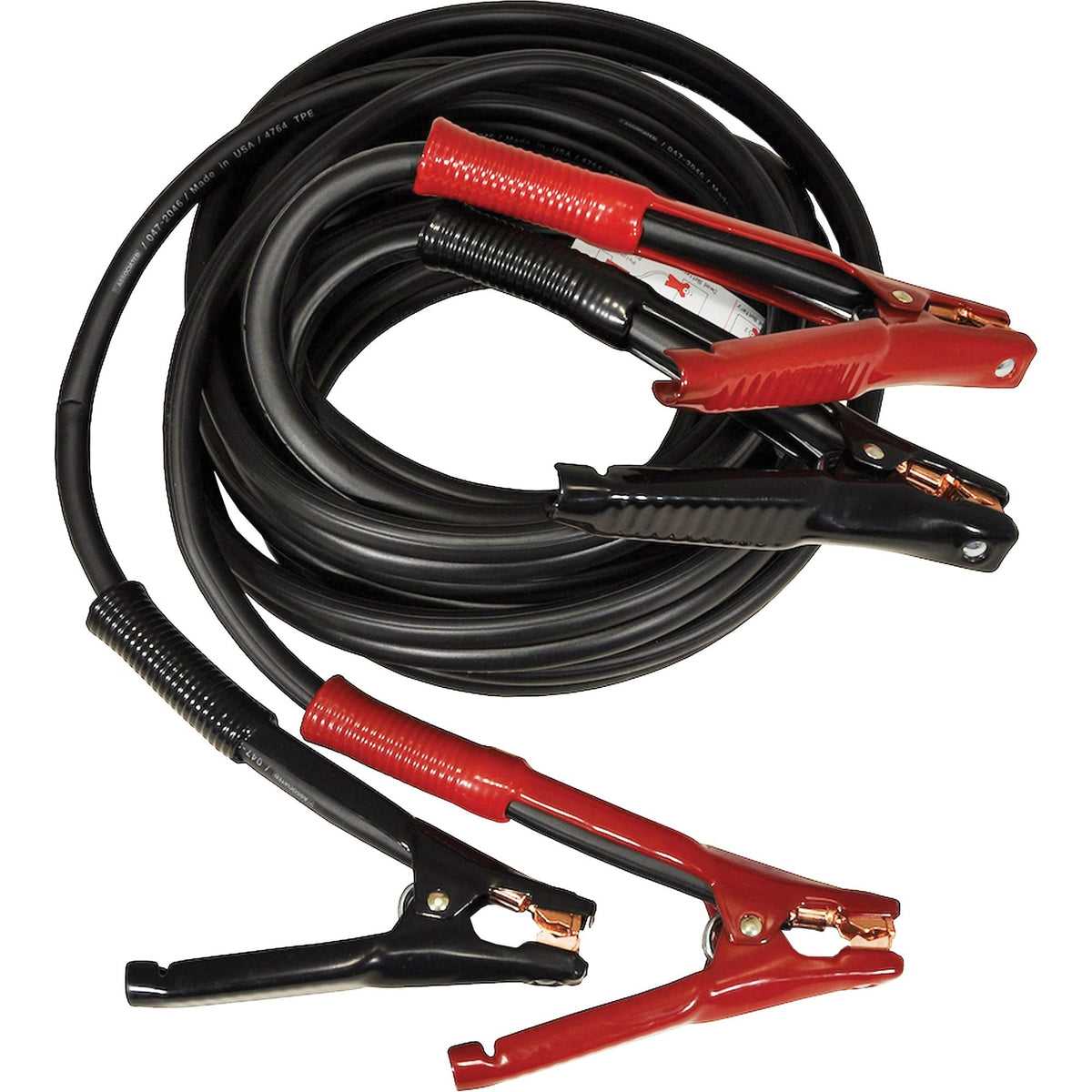 Super Heavy-Duty Booster Cable with Flexi-Spring Strain, 1/0 AWG, 800 A, 25' Cable