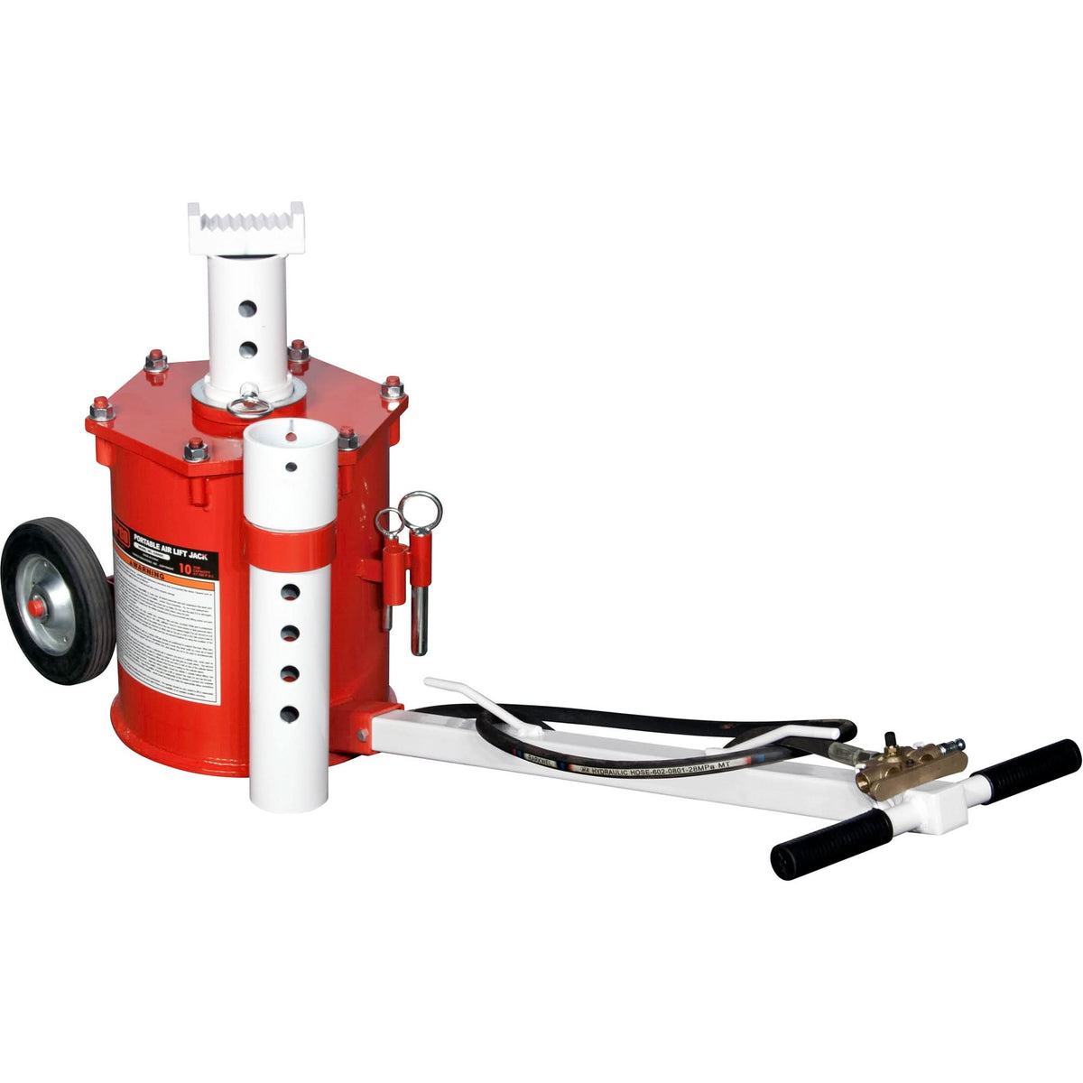 Portable Air Lift Jack, 10 Ton(s) Capacity, 17-3/4" - 49-3/8" H