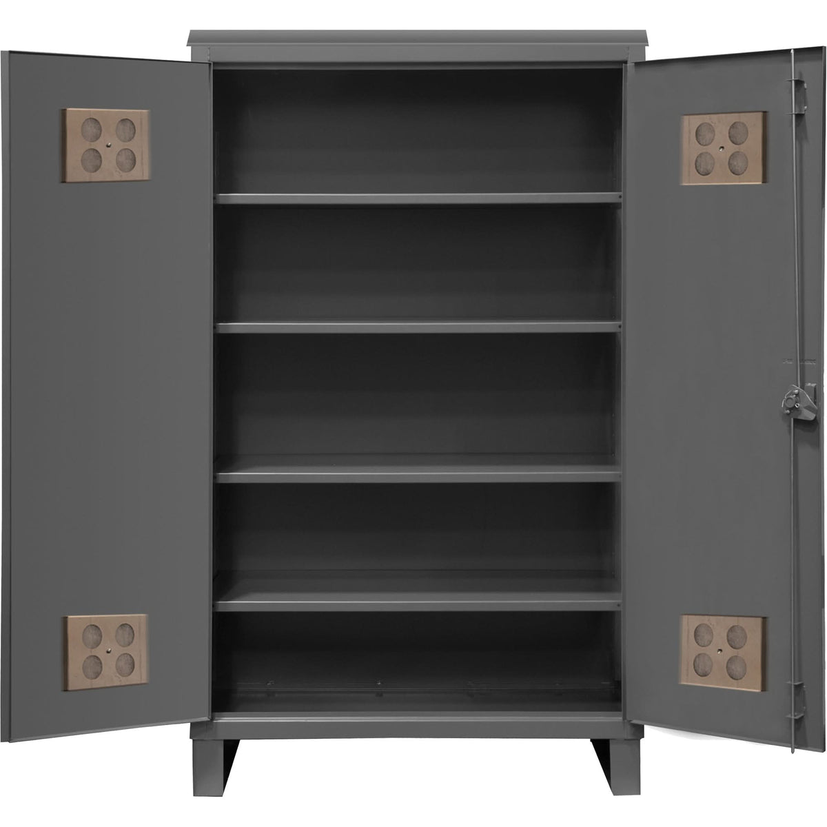 Heavy-Duty Outdoor Cabinet, Steel, 4 Shelves, 78" H x 48" W x 24" D, Grey