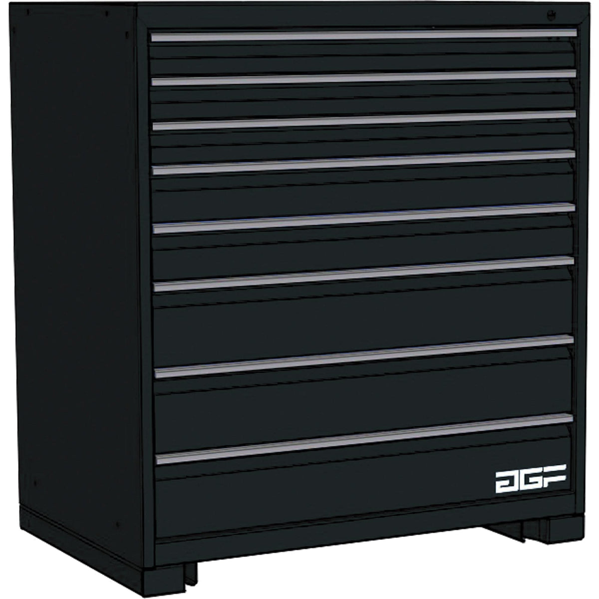 Modular Drawer Cabinet, 8 Drawers, 60" W x 28" D x 40" H, Black