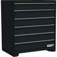 Modular Drawer Cabinet, 6 Drawers, 48" W x 28" D x 40" H, Black