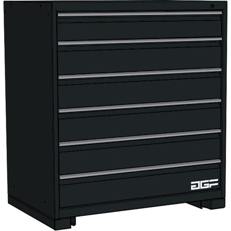 Modular Drawer Cabinet, 6 Drawers, 48" W x 28" D x 40" H, Black