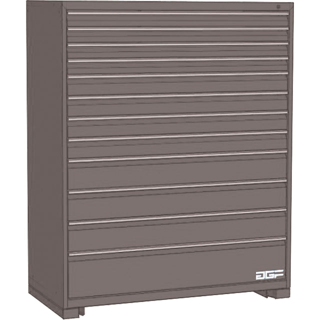 Modular Drawer Cabinet, 12 Drawers, 48" W x 28" D x 60" H, Grey