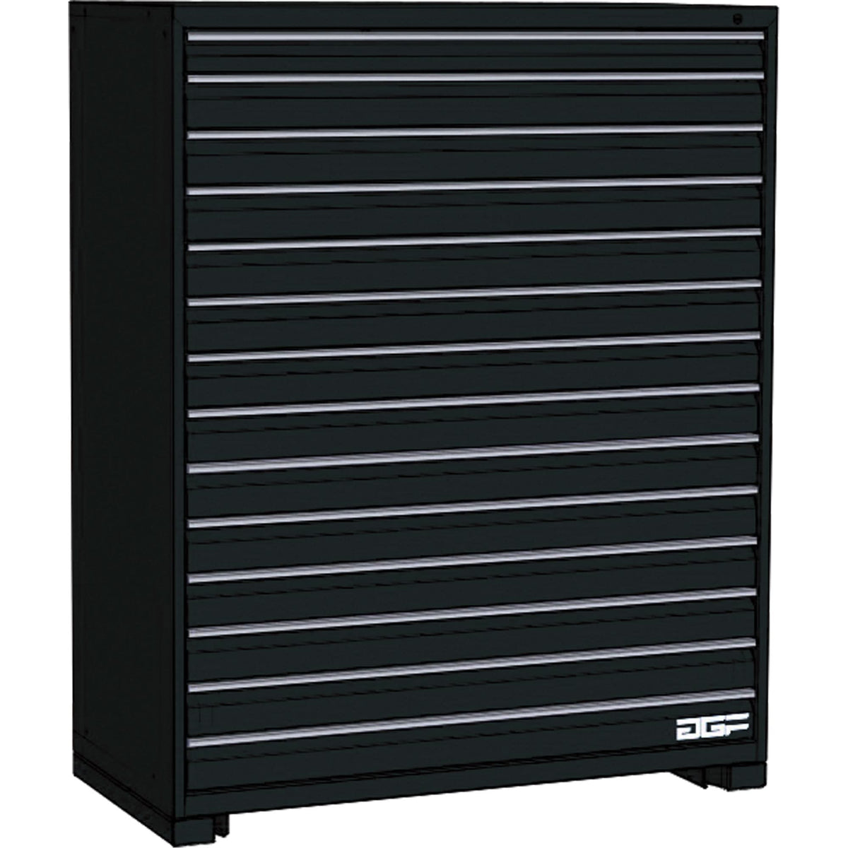 Modular Drawer Cabinet, 14 Drawers, 36" W x 24" D x 60" H, Black