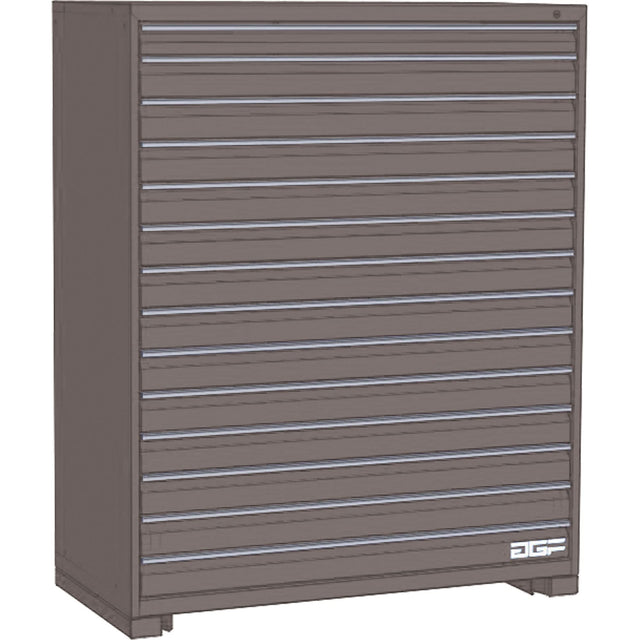 Modular Drawer Cabinet, 14 Drawers, 30" W x 28" D x 60" H, Grey