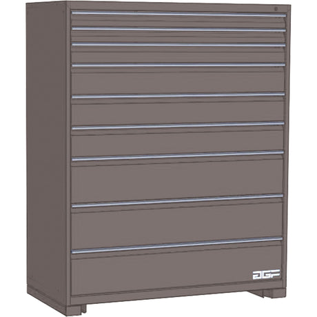 Modular Drawer Cabinet, 9 Drawers, 30" W x 28" D x 60" H, Grey