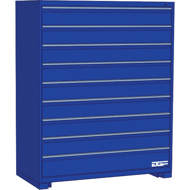 Modular Drawer Cabinet, 9 Drawers, 36" W x 28" D x 60" H, Blue